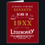 40th Birthday Vintage Red Gold Add Name Year<br><div class="desc">For those celebrating their 40th birthday we have the ideal birthday party card with a vintage feel. The red background with a white and gold vintage typography design is simple and yet elegant with a retro feel. Easily customize the text of this birthday gift using the template provided. See in...</div>