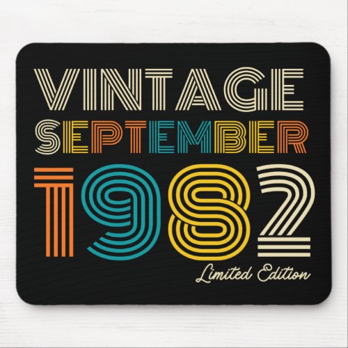 40th Birthday Vintage September 1983 Limited Edtn Mouse Pad