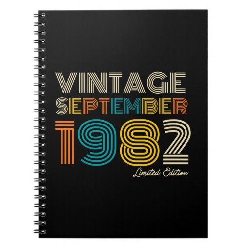 40th Birthday Vintage September 1983 Limited Edtn Notebook