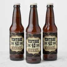 40th Birthday Vintage Theme Birthday Party Napkins