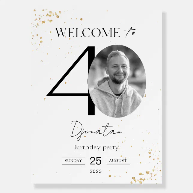 40th Birthday Welcome Sign Gold Board Zazzle 40th-birthday-welcome-sign-gold-board-zazzle