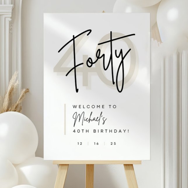 40th Birthday Welcome Sign modern birthday party  (Creator Uploaded)