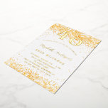 40th birthday white gold glitter luxury foil invitation<br><div class="desc">For an elegant 40th (or any age) birthday party.  A chic white background. Decorated with faux gold glitter,  sparkles.  Personalize and add a name,  age and party details. The name is written with a hand lettered style script.  The text is written with real gold foil.</div>