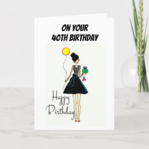 ***40th*** BIRTHDAY WISHES BEAUTIFUL Card
