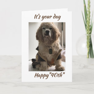 **40th BIRTHDAY WISHES FROM COCKER SPANIEL** Card