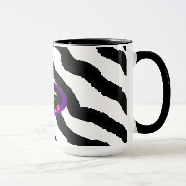 40th Birthday Zebra Fur Print Mug (Right)