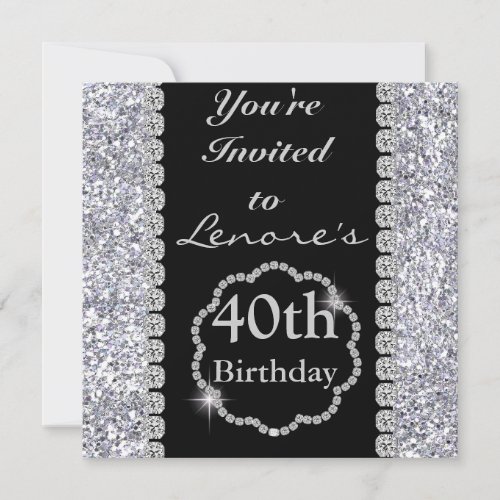 40th BLING Birthday Party Invitation