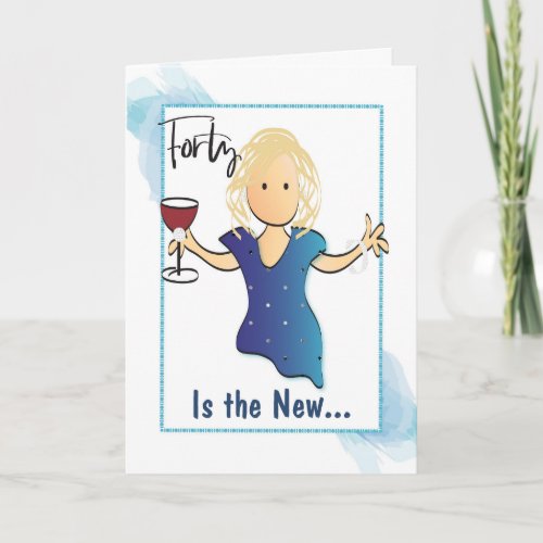 40th Classy Fabulous Personalize for her Birthday Card
