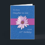 40th Daughter-in-Law Birthday Daisy Pink Purple Card<br><div class="desc">Mark your daughter-in-law’s 40th birthday with this gorgeous card,  featuring a graceful pink daisy set against a calming purple background. Forty is a milestone filled with accomplishments,  love,  and personal growth,  and this card is a beautiful way to honor her unique journey.</div>