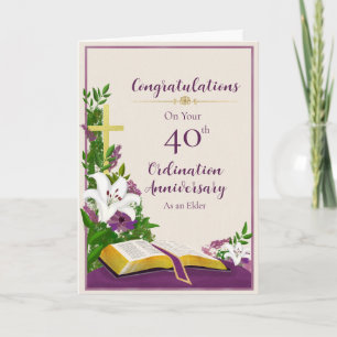 40th Elder Ordination Anniversary Congratulations Card