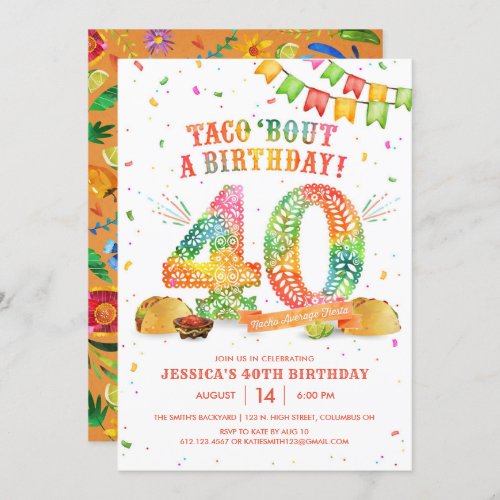40th Fiesta Birthday Party Invitation