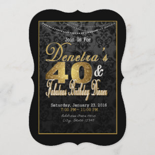 40th Forty & fabulous Birthday Invitation