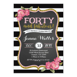 40th Birthday Invitations Zazzle