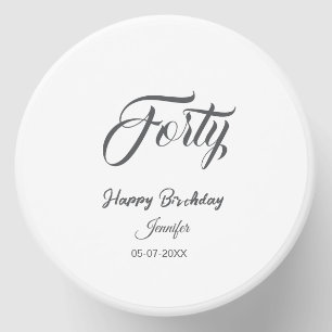 40th forty letterbirthday add name date year gray  mini candle favors