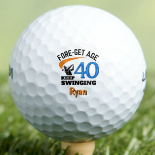 40th Gift for Cousin Funny Blue Custom Golf Balls