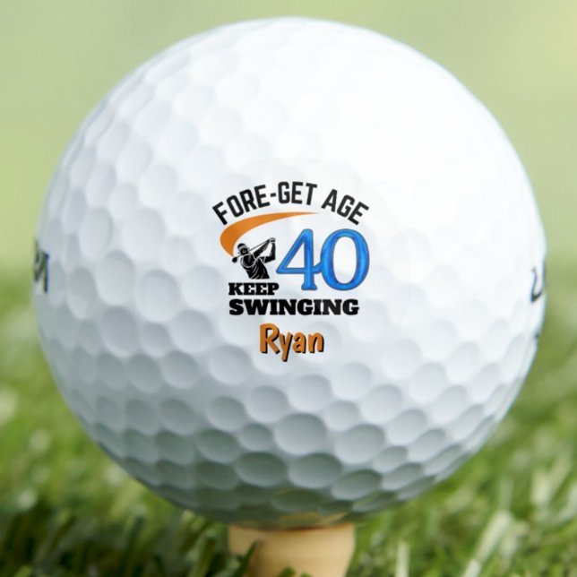 40th Gift for Cousin Funny Blue Custom Golf Balls (Creator Uploaded)