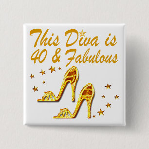 40TH GOLD SHOES BUTTON