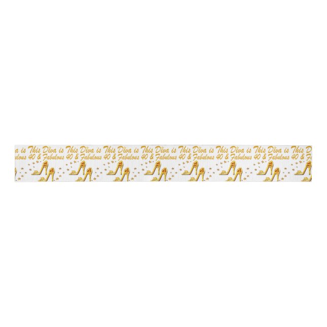 40TH GOLD SHOES GROSGRAIN RIBBON (Front)