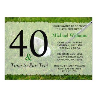 40th Golf Birthday Party Invitation