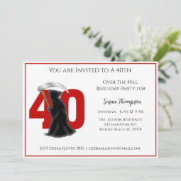 40th Grim Reaper Birthday Invitation | Zazzle