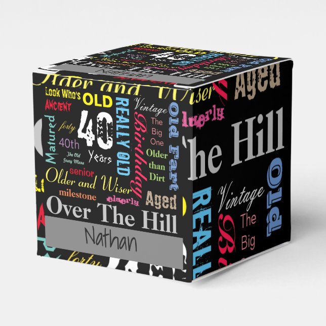 40th Happy Birthday in a Graffiti Style Favor Boxes (Front Side)
