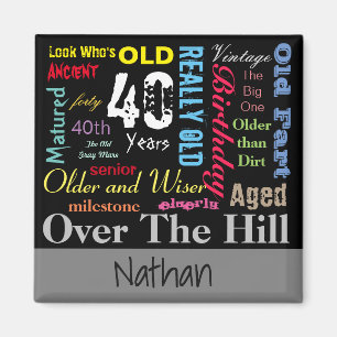 40th Happy Birthday in a Graffiti Style Magnet