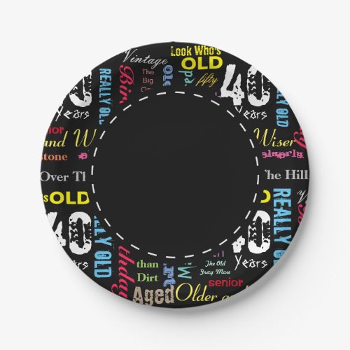 40th Happy BIrthday in a Graffiti Style Paper Plates