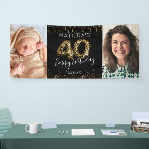 40th Happy Birthday Photo Banner | Zazzle