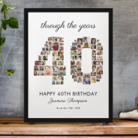 40th Happy Birthday Photo Collage