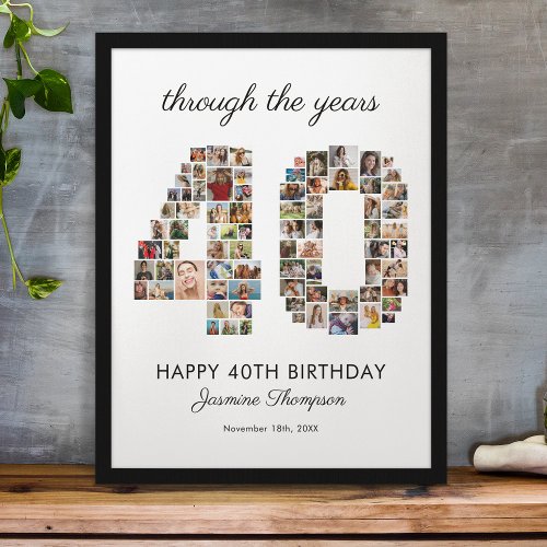 40th Happy Birthday Photo Collage