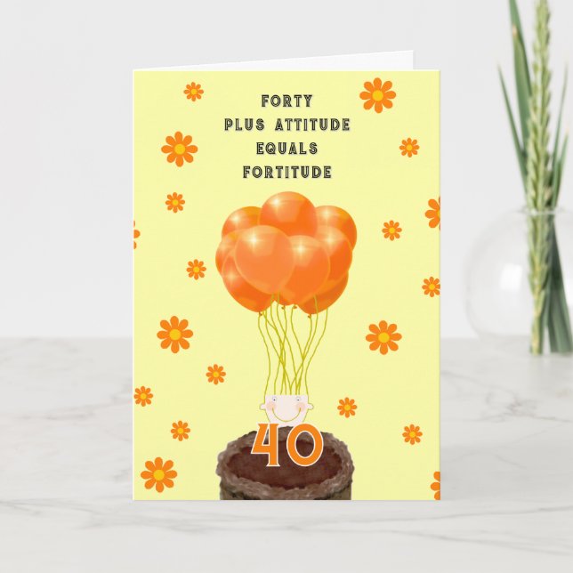 40th happy birthday wishes card (Front)