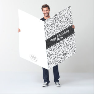 40th Jumbo Birthday Number Pattern Black/White Card