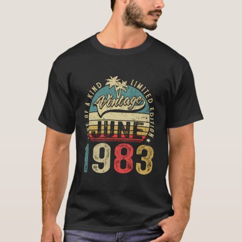 40Th June 1983 40 40Th Bday T_Shirt