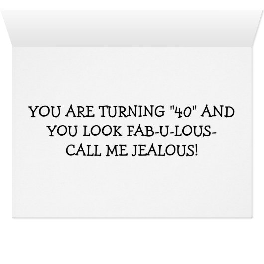 "40th" JUST CALL ME JEALOUS (Inside Horizontal (Bottom))