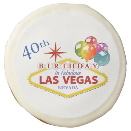 40th Las Vegas Birthday Sugar Cookies
