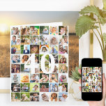 40th or Any Age Photo Collage Big Birthday Card<br><div class="desc">Photo template big birthday card which you can customize for any age and add up to 40 different photos. The sample is for a 40th Birthday which you can edit and you can also personalize the message inside and record the year on the back. The photo template is ready for...</div>