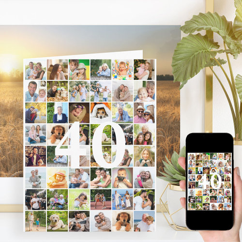 40th or Any Age Photo Collage Big Birthday