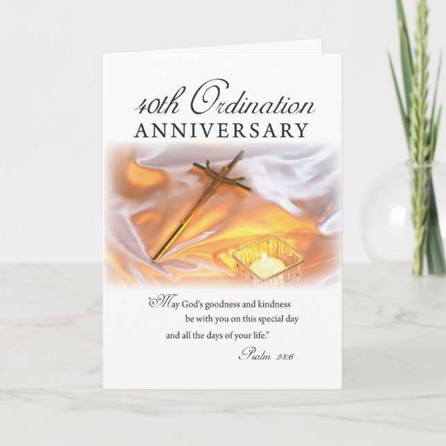 40th Ordination Anniversary, Cross Candle Card (Front)