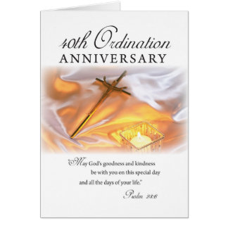 40th Ordination Anniversary, Cross Candle Card