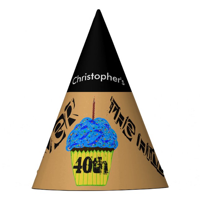 40th Over the Hill Personalized Balloon Party Hats (Front)