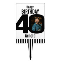 40th photo birthday cake topper