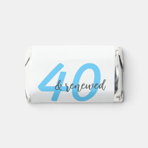 40th & renewed birthday name date blue bold number hershey's miniatures