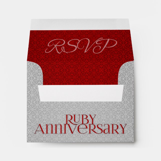 40th Ruby Anniverary Party RSVP Envelope (Back (Bottom))