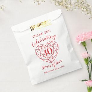 40th Ruby Anniversary 40 years personalized Favor Bag