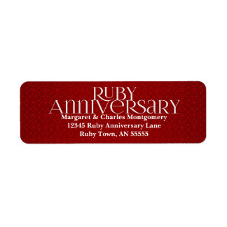 40th Ruby Anniversary Avery Label