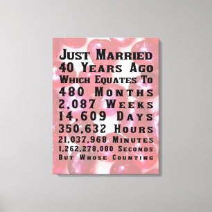 40th Ruby Anniversary Canvas Print