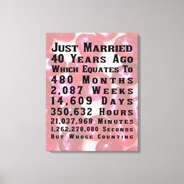 40th Ruby Anniversary Canvas Print (Front)