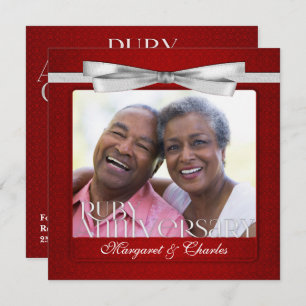 40th Ruby Anniversary Custom Photo Invitation