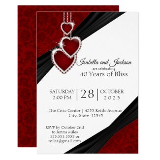 40th Ruby Anniversary Design Invitation