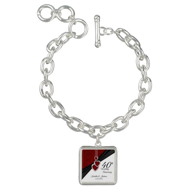 40th Ruby Anniversary Keepsake Design Charm Bracelet (Product)